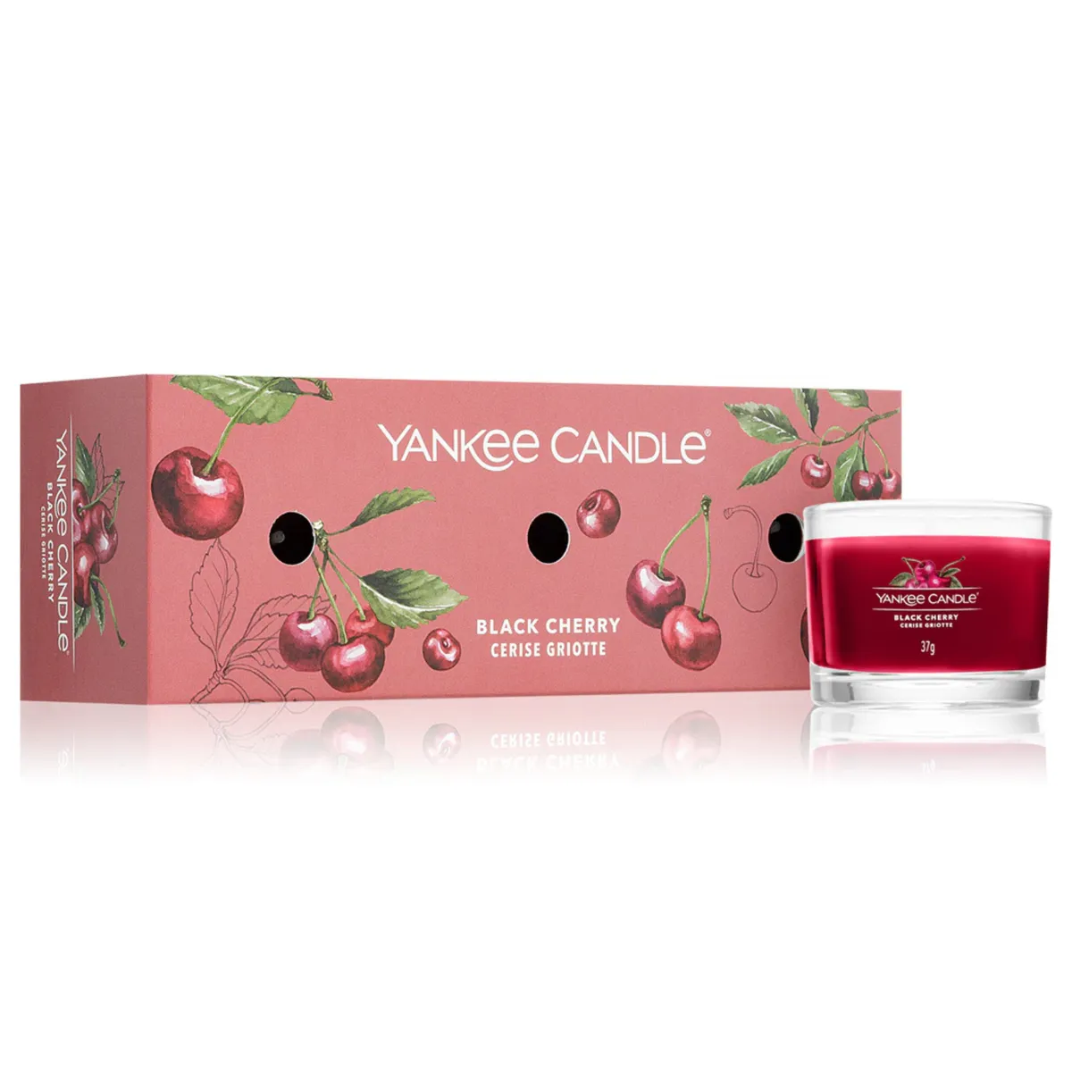 Подарунковий набір із 3 свічок Yankee Candle "Чорна Вишня" Black Cherry 3 шт * 37 г