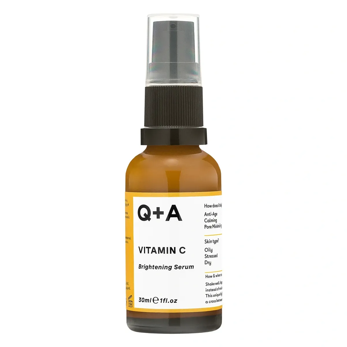 Освітлювальна сироватка для обличчя Q+A Vitamin C 30 мл