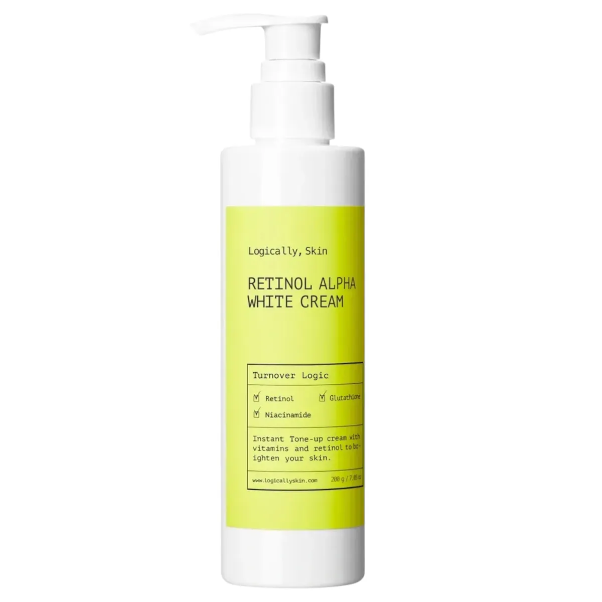 Освітлювальний крем Logically, Skin Retinol AlpHa White Cream 200 мл