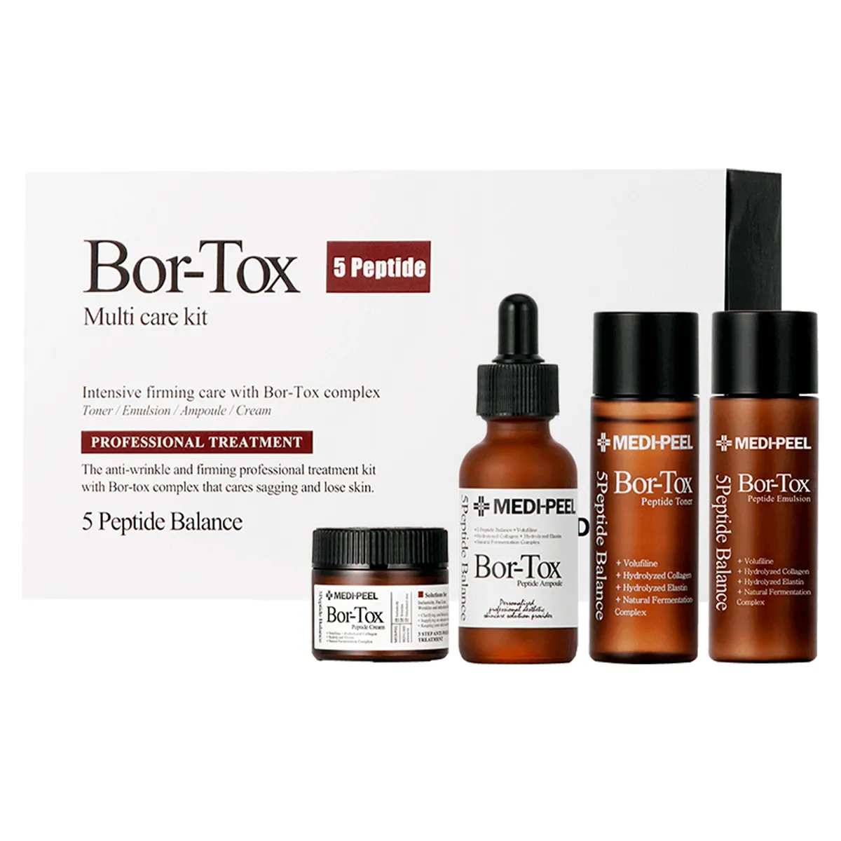 Антивіковий пептидний набір для догляду за обличчям MEDIPEEL Peptide Tox Bor Multi Care Kit 4 в 1