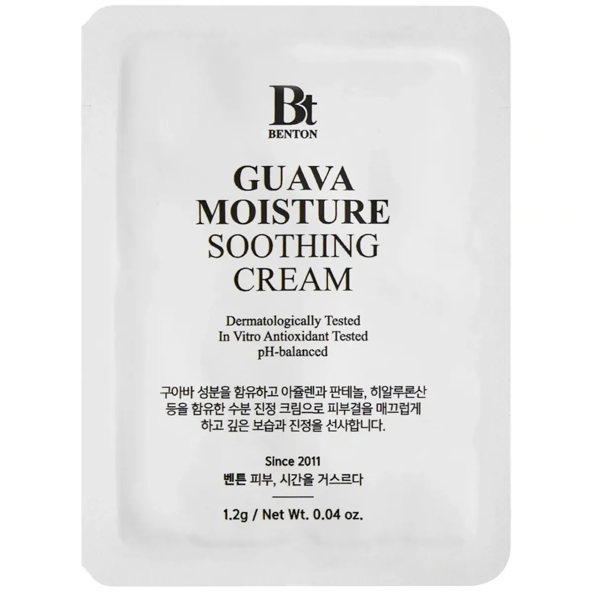 Заспокійливий крем з гуавою та азуленом Benton Guava Moisture Soothing Cream 1 шт * 1,2 г
