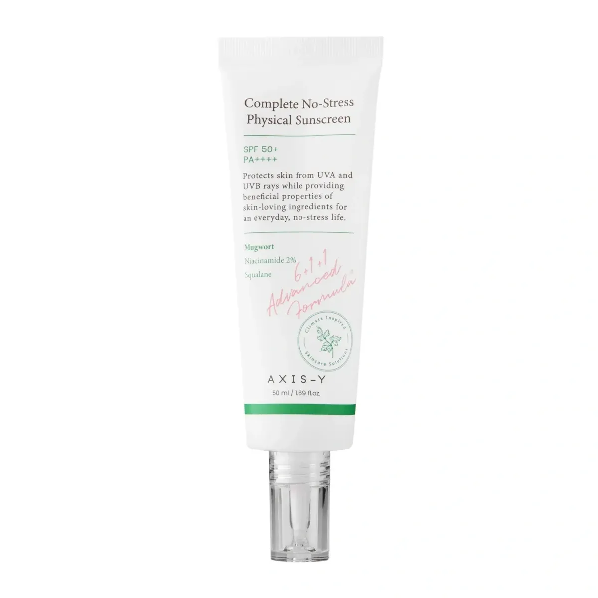 Сонцезахисний крем із фізичними фільтрами AXIS-Y Complete No-Stress pHysical Sunscreen SPF50+ PA++++ 50 мл