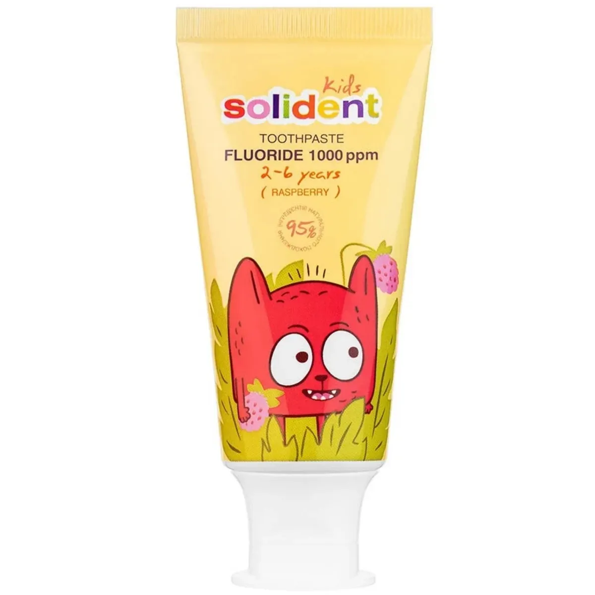 Дитяча зубна паста з фтором Solident Kids Toothpaste Fluoride Raspberry 50 мл