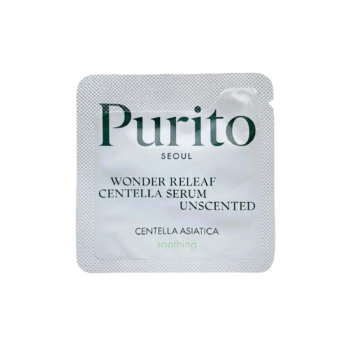 Заспокійлива сироватка з центелою без ефірних олій Purito Seoul Wonder Releaf Centella Serum Unscented 1 г, Саше (Тестер)