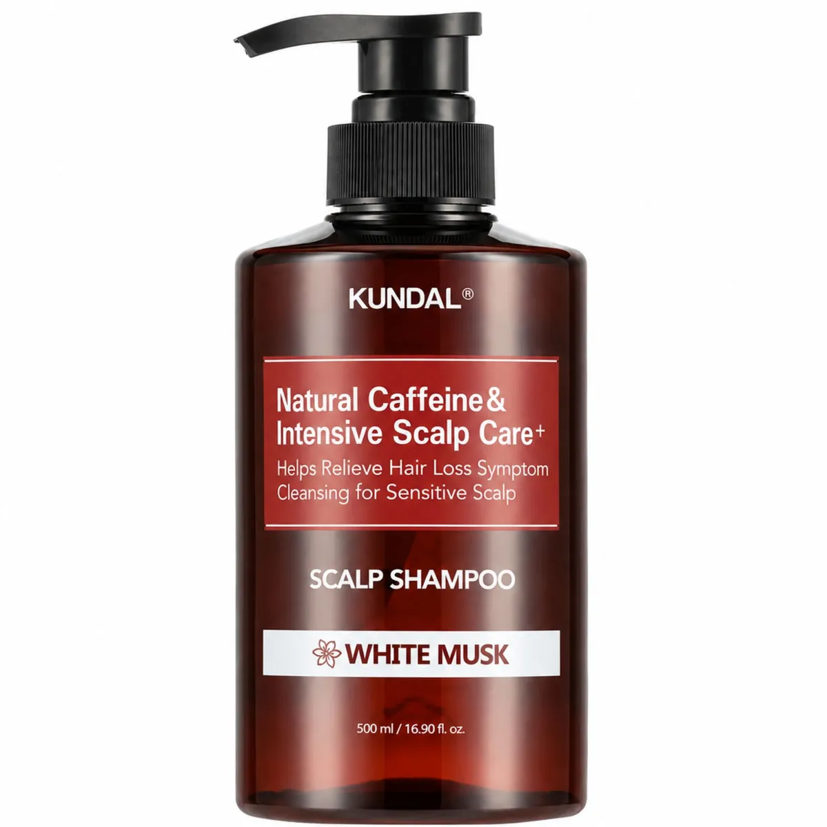 Шампунь проти випадіння волосся з кофеїном KUNDAL Caffeine Shampoo White Musk 500 мл