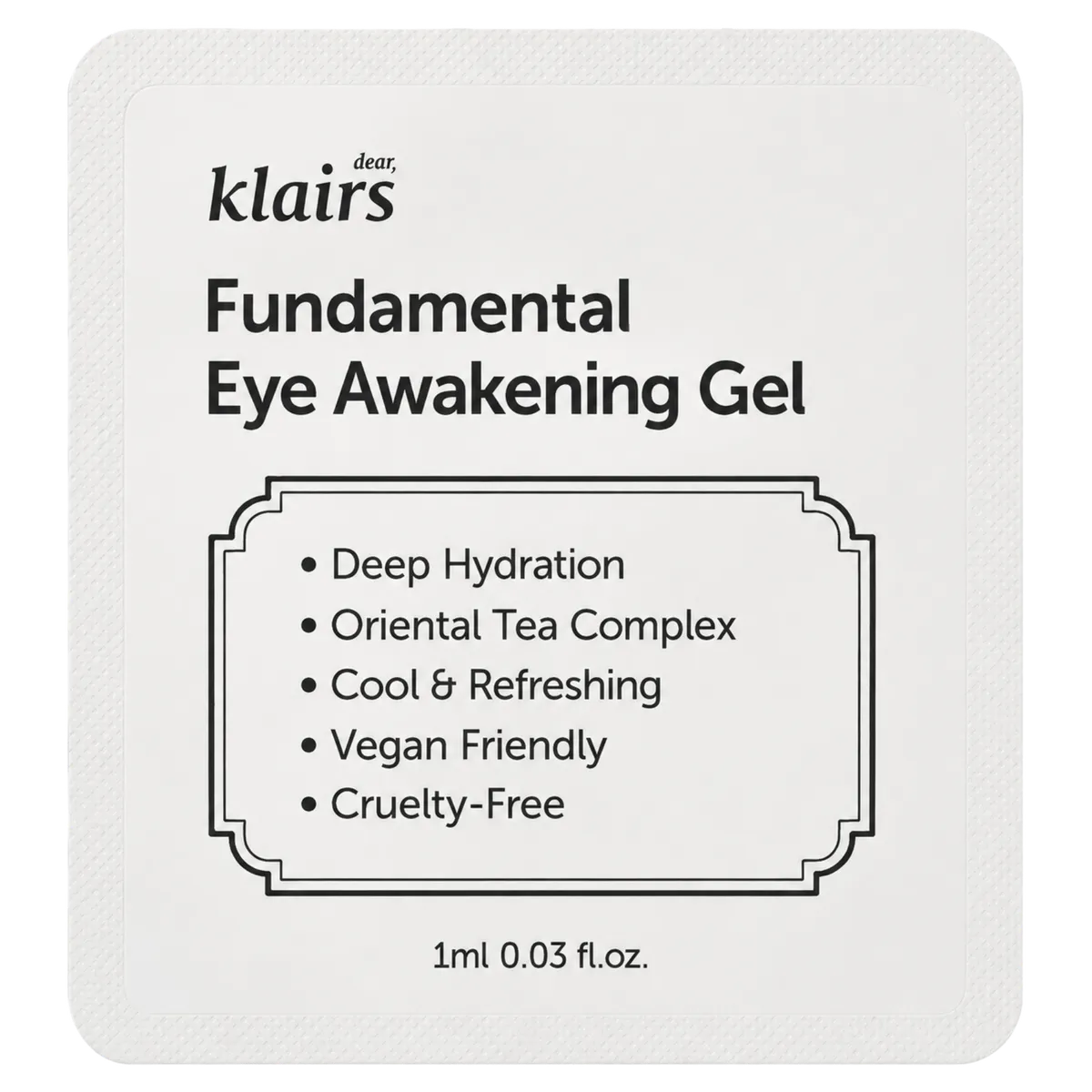 Гель для шкіри навколо очей Dear Klairs Fundamental Eye Awekening Gel 1 мл, Саше (Тестер)