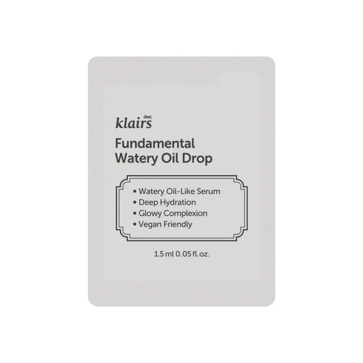 Легка олія для обличчя Dear Klairs Fundamental Watery Oil Drop 1,5 мл, Саше (Тестер)