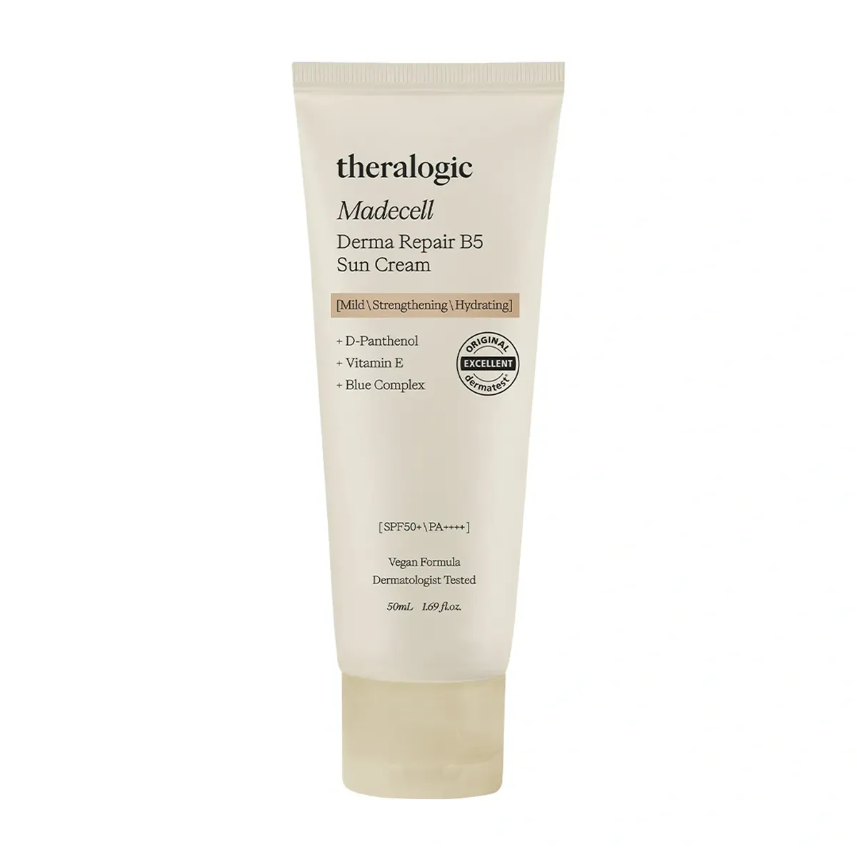 Сонцезахисний крем для обличчя з освітлювальним ефектом Theralogic Madecell Derma Repair B5 Sun Cream SPF50+ 50 мл