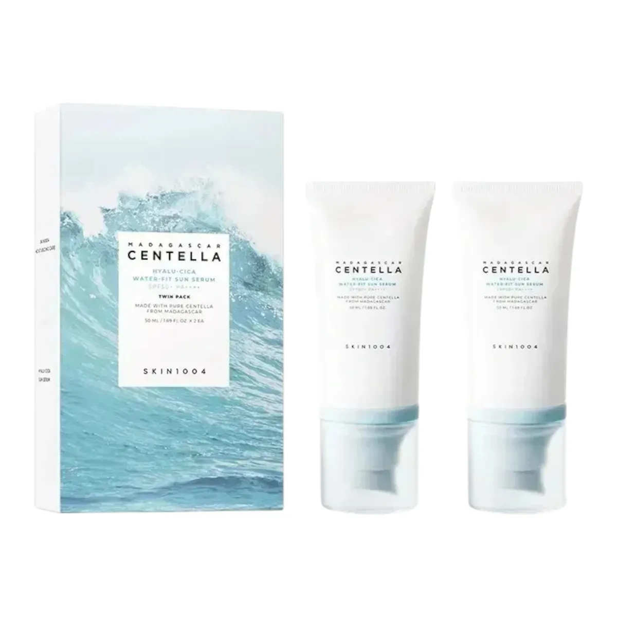 Набір сонцезахисних сироваток SKIN1004 Hyalu-Cica Water-Fit Sun Serum SPF50+ PA++++ 2 шт * 50 мл