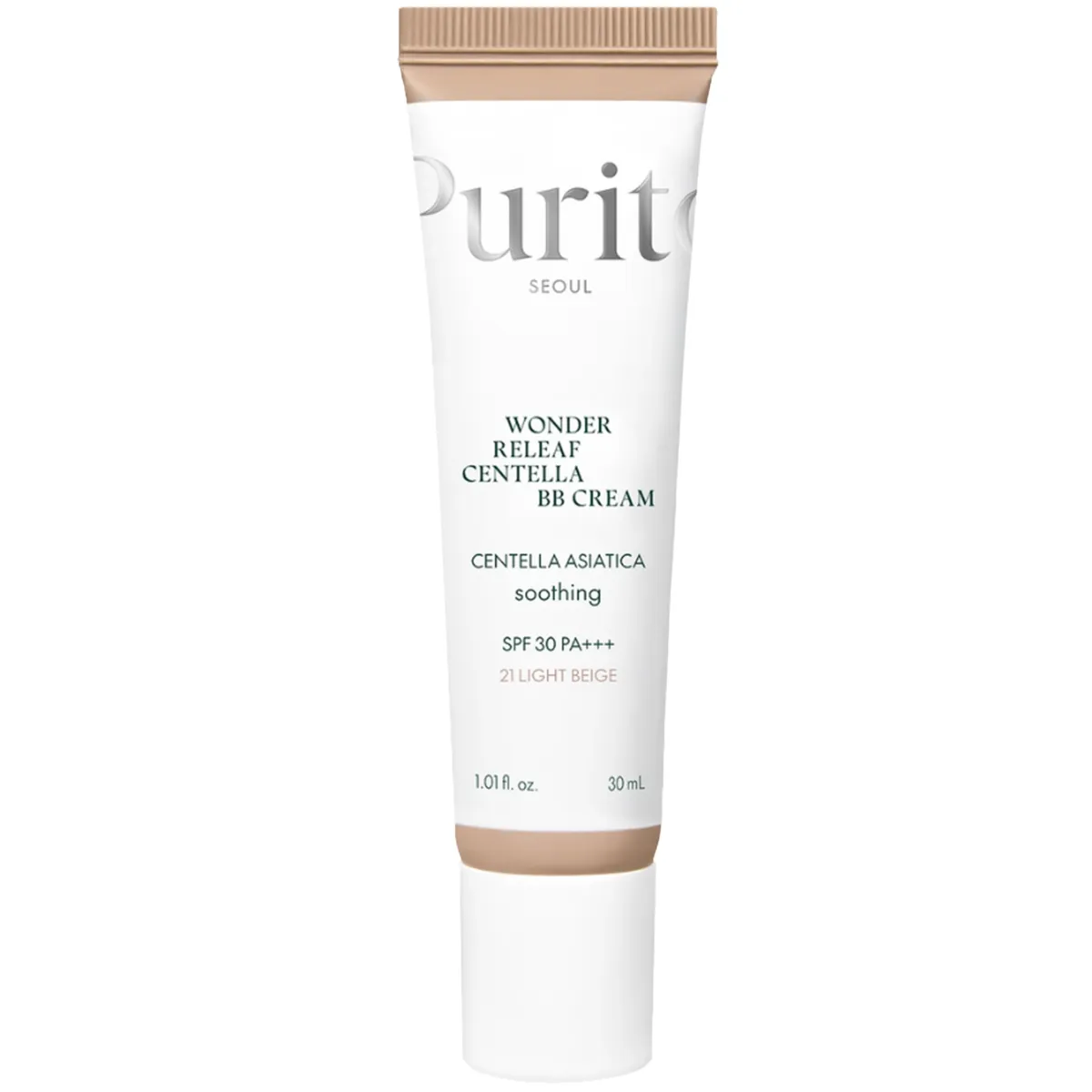 BB-крем з центелою Purito Seoul Wonder Releaf Centella BB Cream 21 Light Beige 1 г, Саше (Тестер)