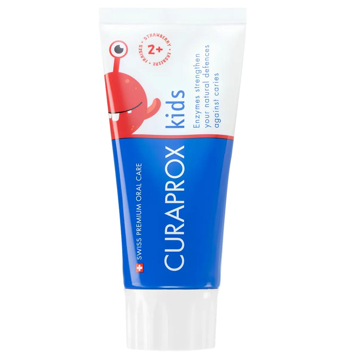 Дитяча зубна паста з фтором та смаком полуниці з 2-х років CURAPROX Kids Strawberry 10 мл, Мініатюра