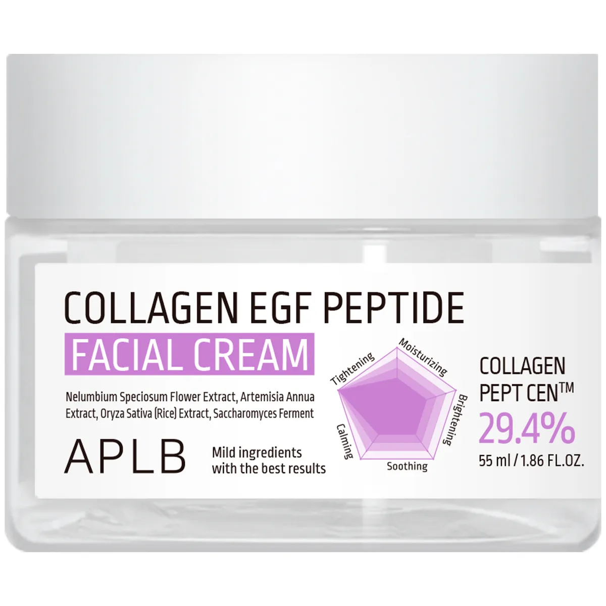 Крем для пружності та відновлення шкіри з колагеном, EGF та пептидами APLB Collagen EGF Peptide Facial Cream 55 мл