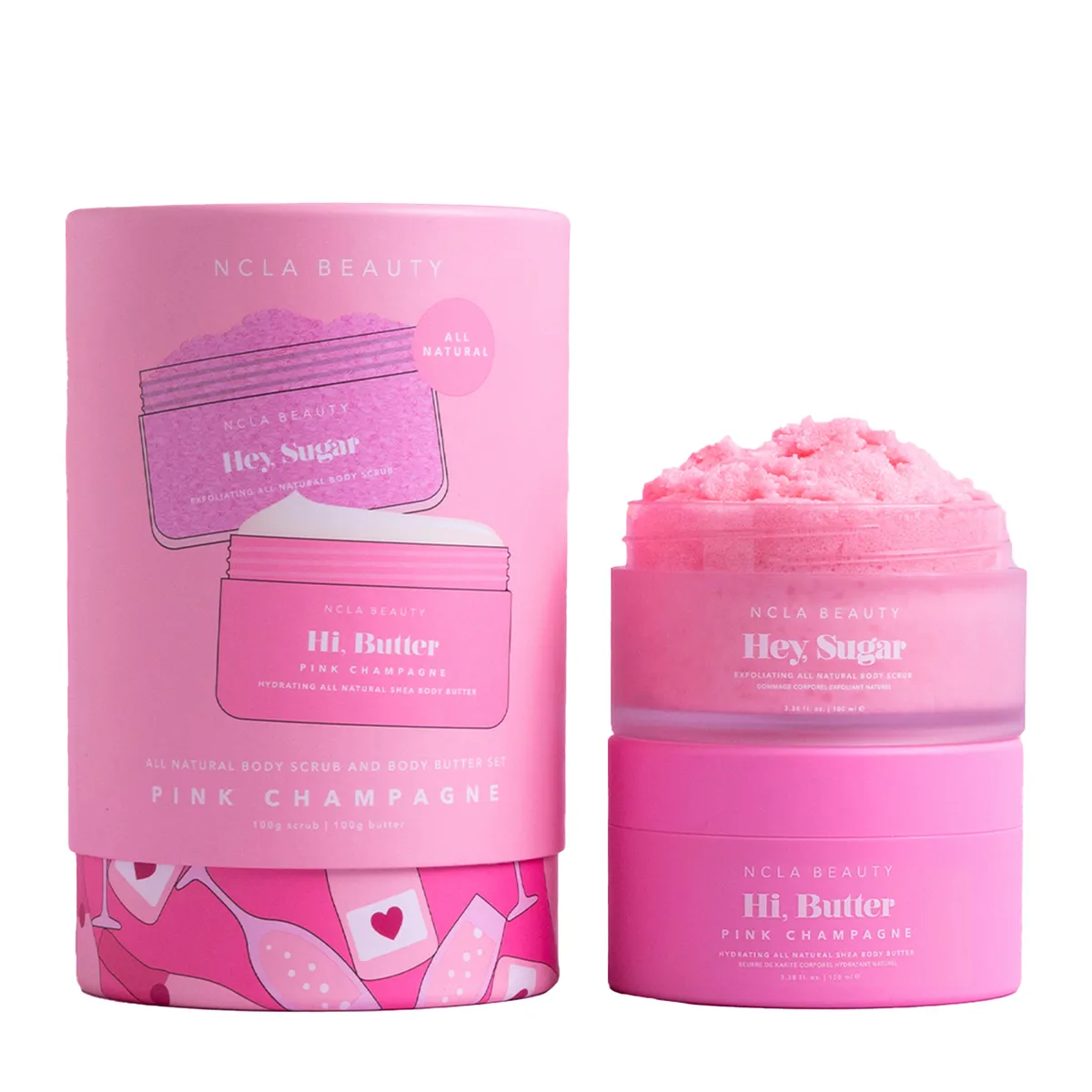 Подарунковий набір для догляду за тілом «Рожеве шампанське» NCLA Beauty Pink Champagne Body Care Discovery Set 2 в 1