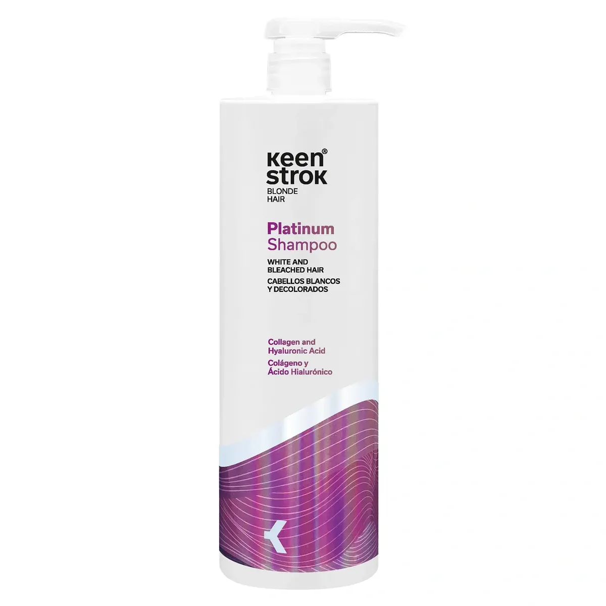 Шампунь антижовтий для блонду та освітленого волосся Keen Strok Platinum Shampoo for White & Bleached Hair 1000 мл