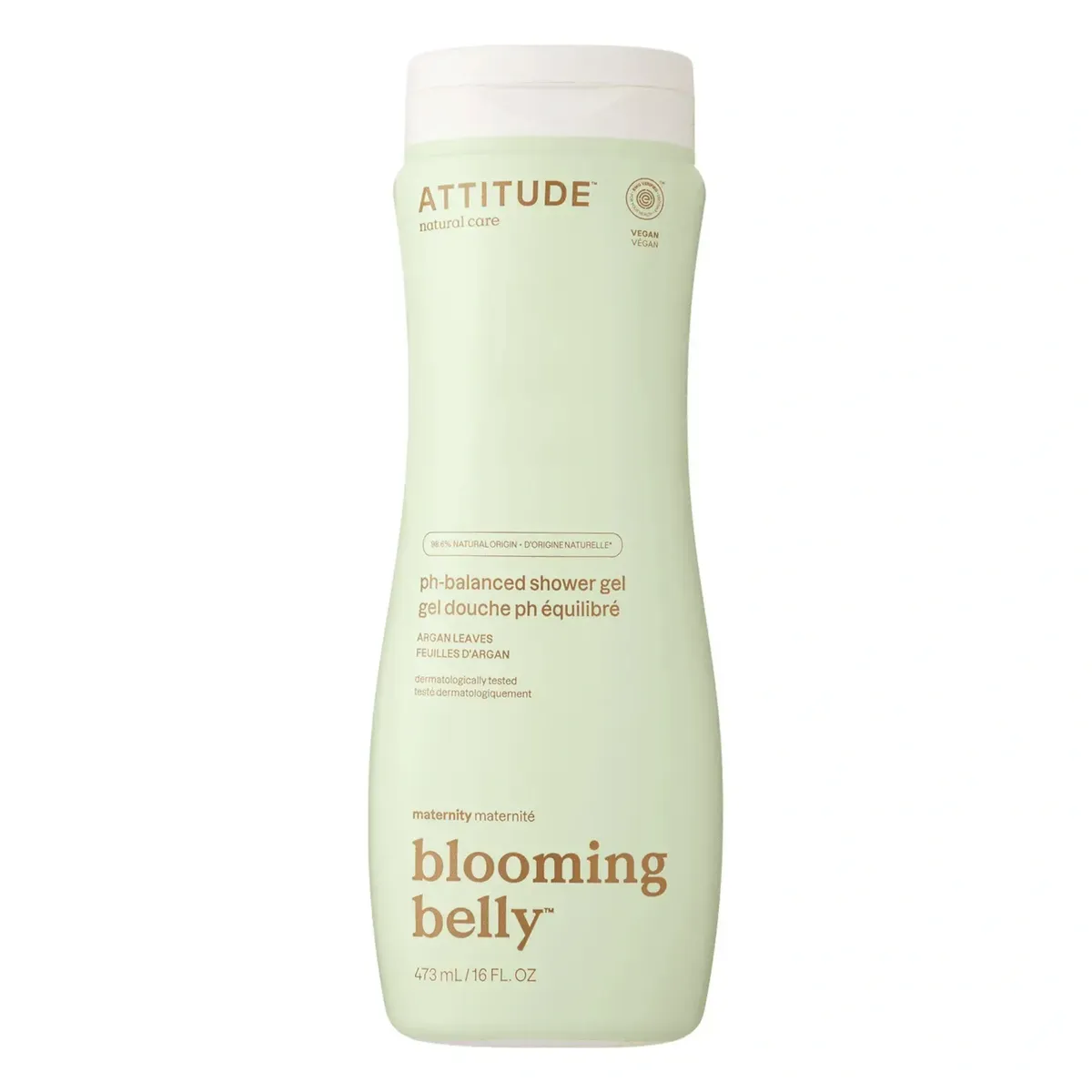 Гель для миття тіла "Blooming Belly" аргановий з нейтральним pH Attitude 473 мл