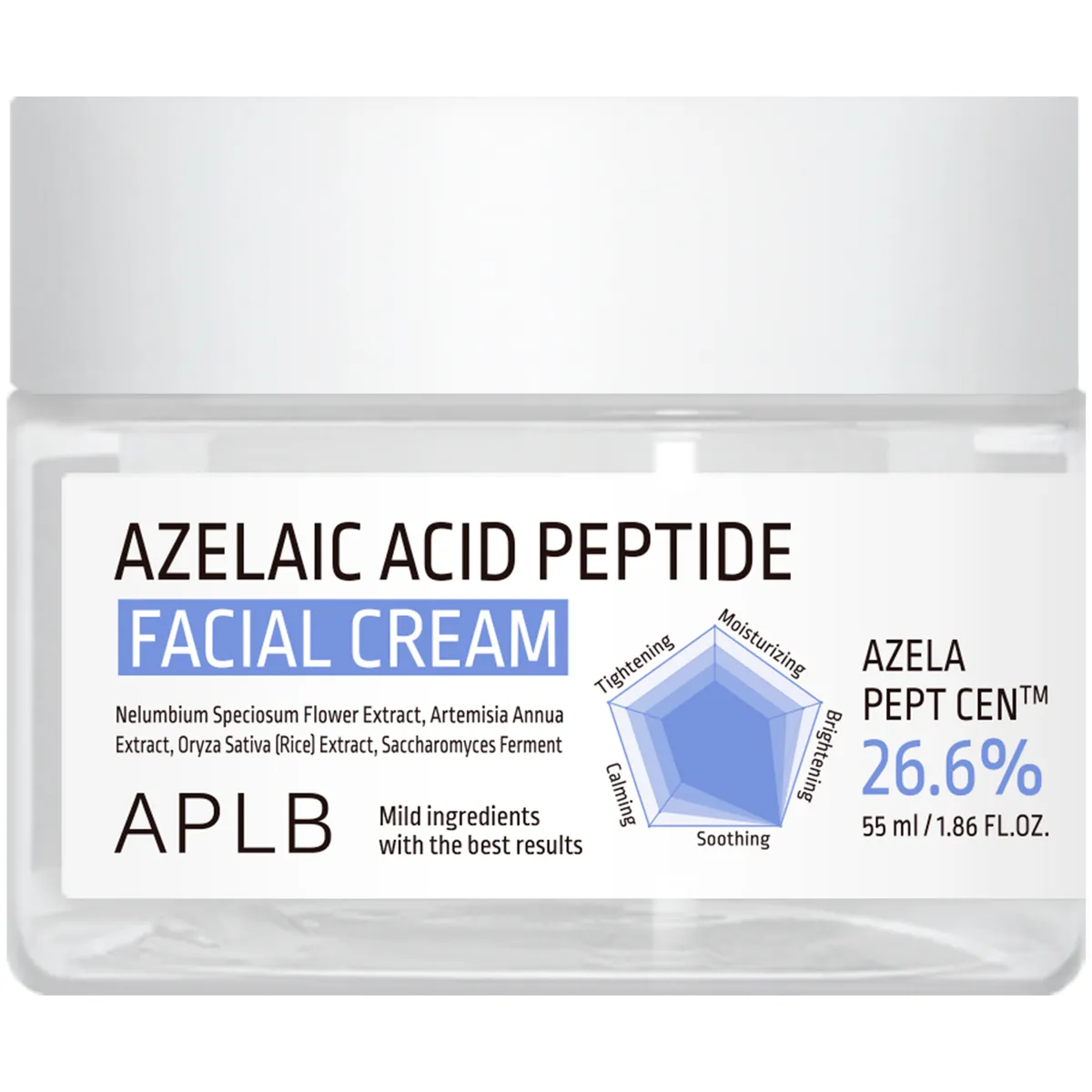 Крем для проблемної шкіри з азелаїновою кислотою та пептидами APLB Azelaic Acid Peptide Facial Cream 55 мл